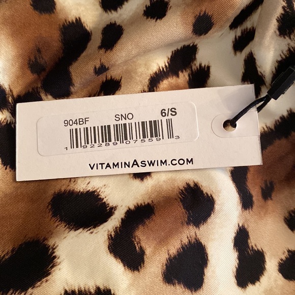 NWT Vitamin A Bottom Bikini Barcelona Sculpting High Waisted Leopard Size S 6-8 - Picture 7 of 7
